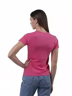 Классическая футболка из эластичного хлопка розового цвета Sergio Dallini RTSDT651-7